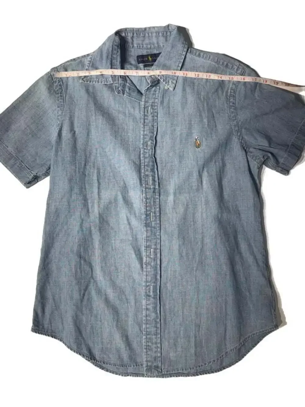 Ralph Lauren Classic Fit Short Sleeve Chambray Shirt Size S - Picture 3 of 7